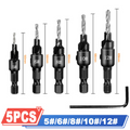 Brocas Escareadoras Em Titânio | Conjunto Com 5 Peças